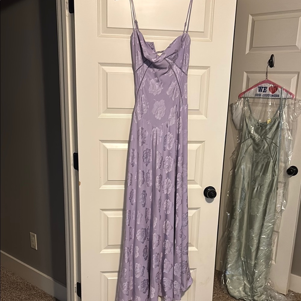 Purple Drop Waist Spaghetti Strap Sundress for Prom